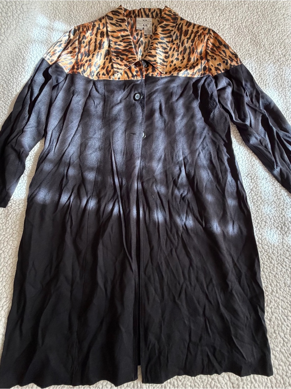 Studio C II Vintage Leopard Print & Black Button-Down Jacket - Size 16W